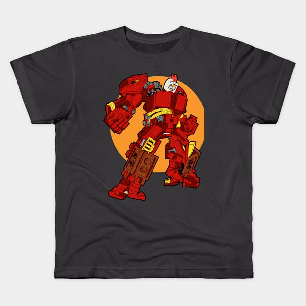 Brick Chicken Mecha Armor Kids T-Shirt by Mecha Design by MechaRon